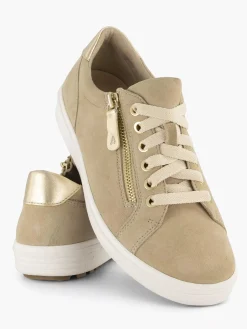 Dames Medicus Beige Leren Comfort Sneaker
