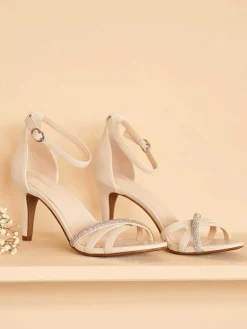 Dames Graceland Beige Sandalette Steentjes