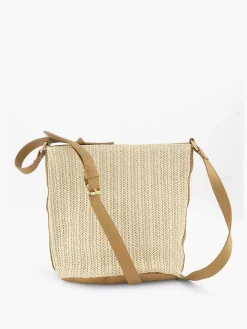 Dames Graceland Beige Schoudertas Gevlochten