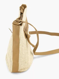 Dames Graceland Beige Schoudertas Gevlochten