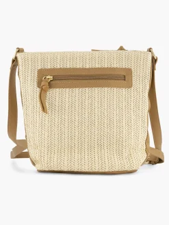 Dames Graceland Beige Schoudertas Gevlochten