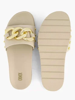 Dames Oxmox Beige Slipper Sierketting
