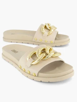 Dames Oxmox Beige Slipper Sierketting