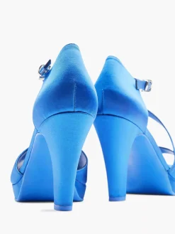 Dames Graceland Blauwe Pump Satijn