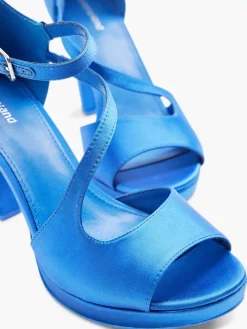 Dames Graceland Blauwe Pump Satijn