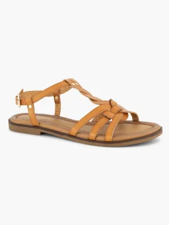 Dames Graceland Bruine Sandalen Gevlochten