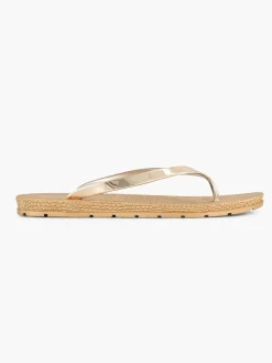Dames Blue Fin Gouden Teenslipper
