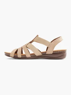 Dames Easy Street Taupe Leren Sandaal