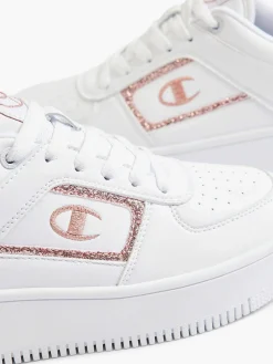 Dames Champion Witte Low Cut Shoe Foul Platform
