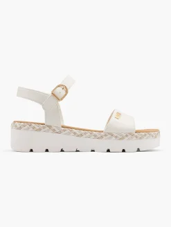 Dames Esprit Witte Platform Sandaal