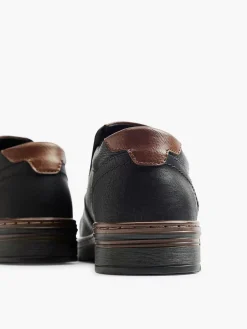 Heren Easy Street Zwarte Comfort Instapper Elastisch