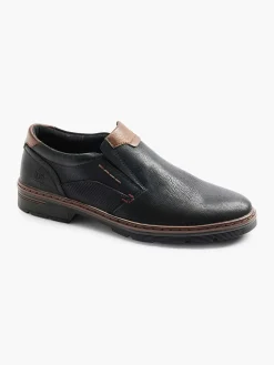 Heren Easy Street Zwarte Comfort Instapper Elastisch