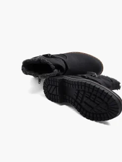 Dames Easy Street Zwarte Enkellaars Warm Gevoerd