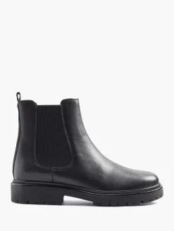 Dames 5th Avenue Zwarte Leren Chelsea Boot