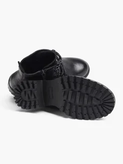Dames 5th Avenue Zwarte Leren Veterboot