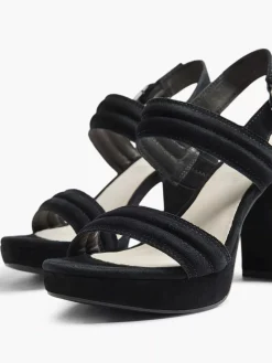 Dames 5th Avenue Zwarte Suede Sandalette