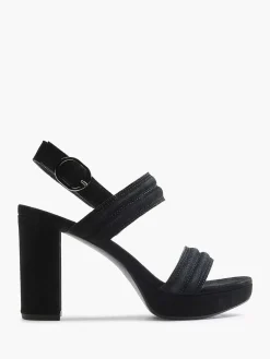 Dames 5th Avenue Zwarte Suede Sandalette